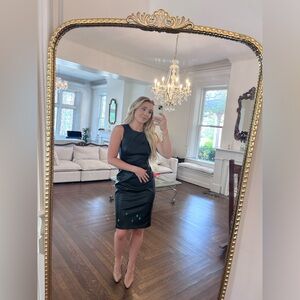 Calvin Klein leather sheath dress